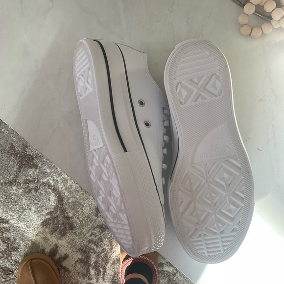 White leather converse platform - Picture 2 of 4